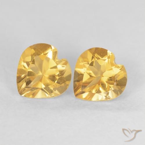 0.88ctw Natural Laranja Dourado Profundo Citrino, Coração, VVS-VS