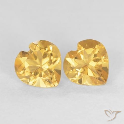 Pedras preciosas de Citrino Laranja Dourado Profundo natural de 0.88 ct, Coração, VVS-VS