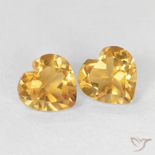 Pedras preciosas de Citrino Laranja Dourado Profundo natural de 0.82 ct, Coração, VVS-VS