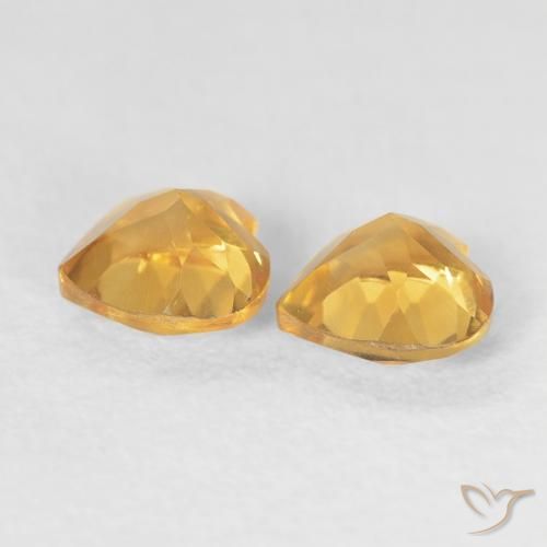 Pedras preciosas de Citrino Laranja Dourado Profundo natural de 0.82 ct, Coração, VVS-VS