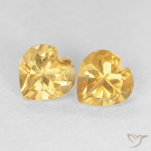 0.89ctw Natural Laranja Dourado Profundo Citrino, Coração, VVS-VS