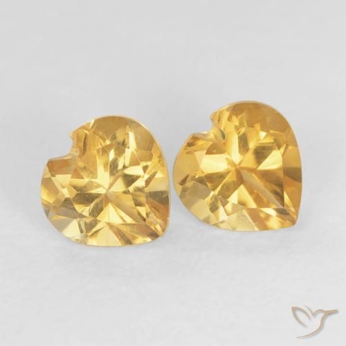 Pedras preciosas de Citrino Laranja Dourado Profundo natural de 0.89 ct, Coração, VVS-VS