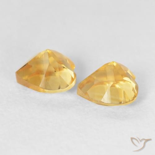 Pedras preciosas de Citrino Laranja Dourado Profundo natural de 0.89 ct, Coração, VVS-VS