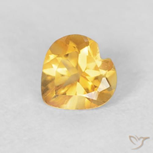 0.44ct Natural ouro brilhante Citrino, Coração, VVS-VS