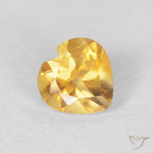Citrino ouro brilhante Natural 0.44ct, Coração, VVS-VS