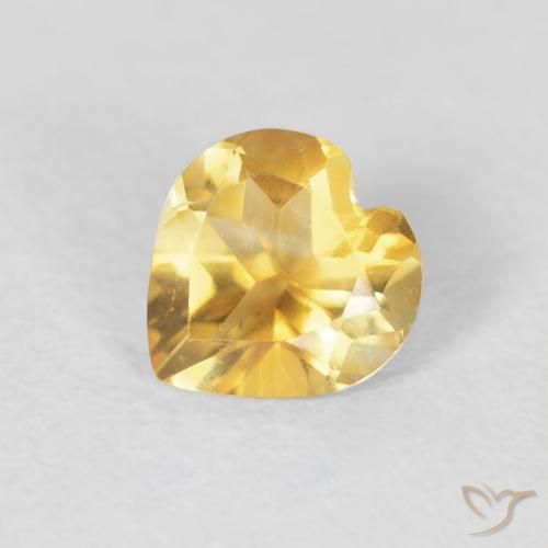 0.58ct Natural Dourado médio Citrino, Coração, VVS-VS