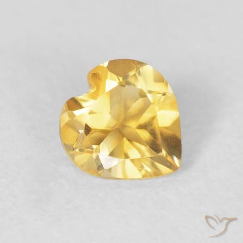 Citrino Dourado médio Natural 0.58ct, Coração, VVS-VS