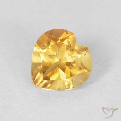 0.73ct Natural ouro médio Citrino, Coração, VVS-VS