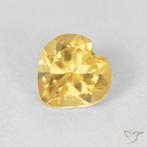 0.77ct Natural Laranja Dourada Citrino, Coração, VVS-VS