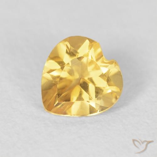 0.78ct Natural Dourado médio Citrino, Coração, VVS-VS