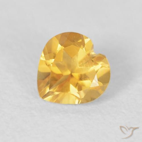 Citrino ouro médio Natural 0.81ct, Coração, VVS-VS