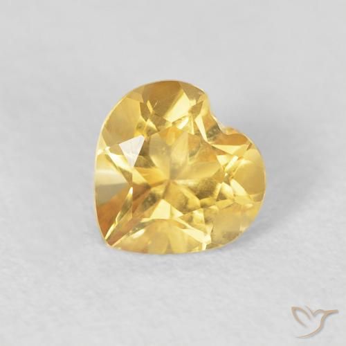 0.74ct Natural Dourado médio Citrino, Coração, VVS-VS