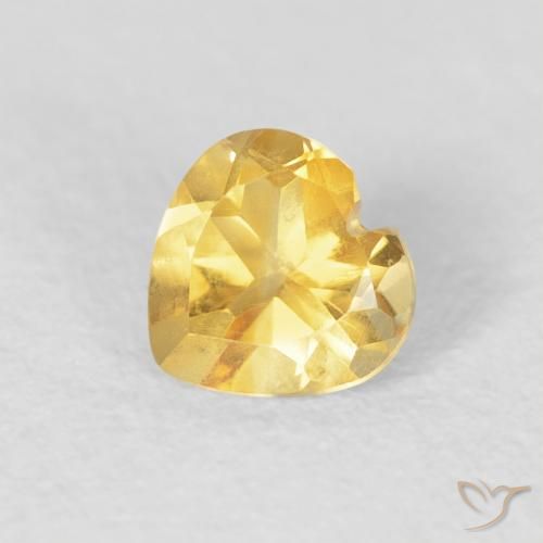 0.44ct Natural Laranja Dourada Citrino, Coração, VVS-VS