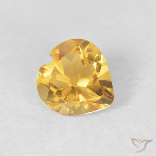 Citrino ouro brilhante Natural 0.39ct, Coração, VVS-VS