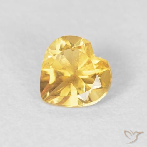 0.42ct Natural Laranja Dourada Citrino, Coração, VVS-VS