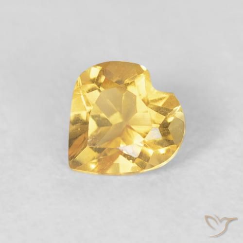 0.40ct Natural Dourado médio Citrino, Coração, VVS-VS