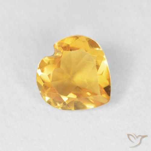 0.43ct Natural Dourado médio Citrino, Coração, VVS-VS