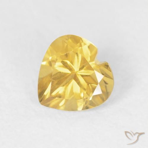 0.43ct Natural Laranja Dourada Citrino, Coração, VVS-VS