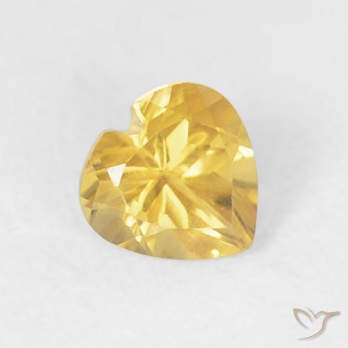 Citrino Laranja Dourada Natural 0.43ct, Coração, VVS-VS