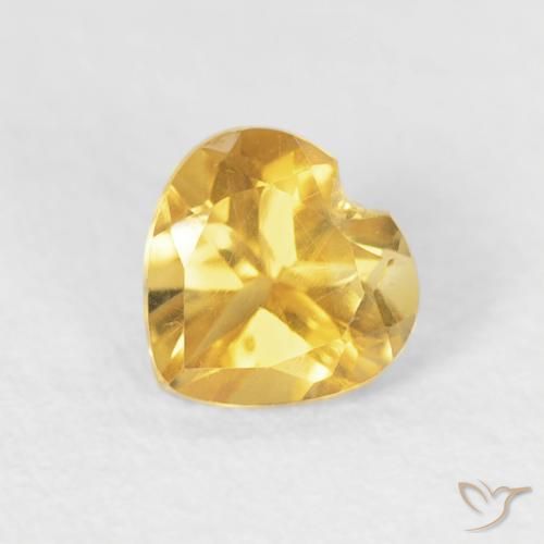 0.45ct Natural ouro médio Citrino, Coração, VVS-VS