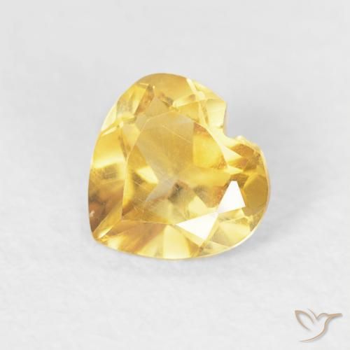 0.42ct Natural ouro médio Citrino, Coração, VVS-VS