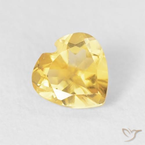 Citrino ouro brilhante Natural 0.46ct, Coração, VVS-VS