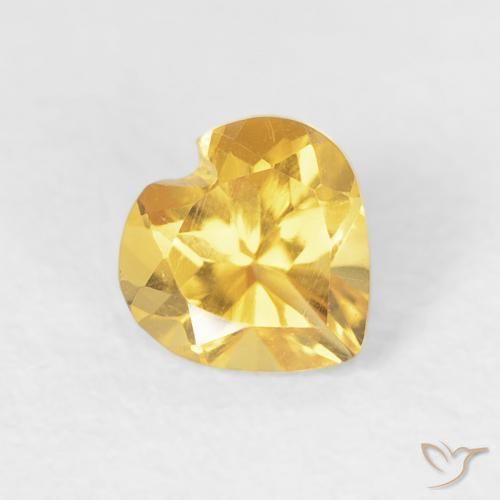 Citrino ouro brilhante Natural 0.47ct, Coração, VVS-VS