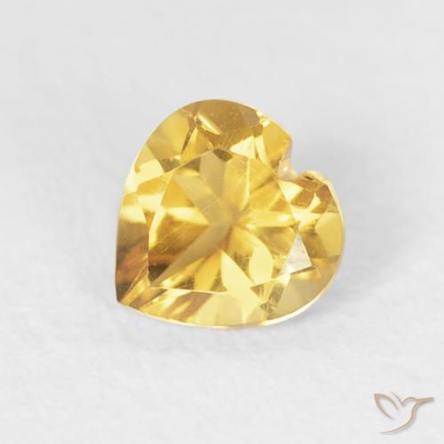 0.44ct Natural ouro brilhante Citrino, Coração, VVS-VS