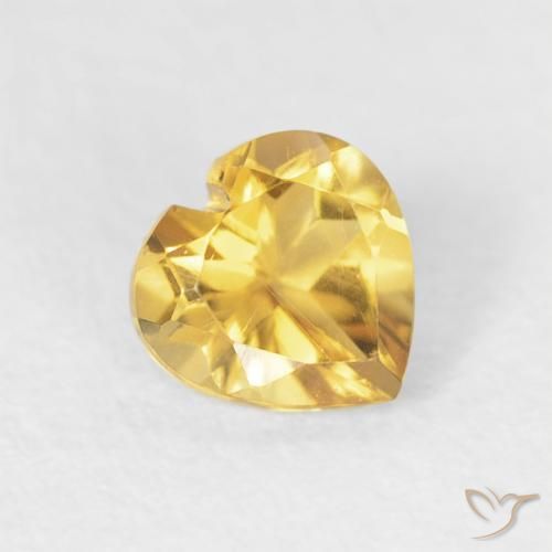 Citrino ouro brilhante Natural 0.44ct, Coração, VVS-VS