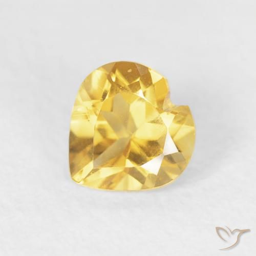 0.45ct Natural ouro brilhante Citrino, Coração, VVS-VS