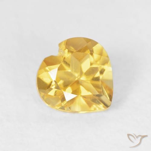 Citrino ouro brilhante Natural 0.45ct, Coração, VVS-VS