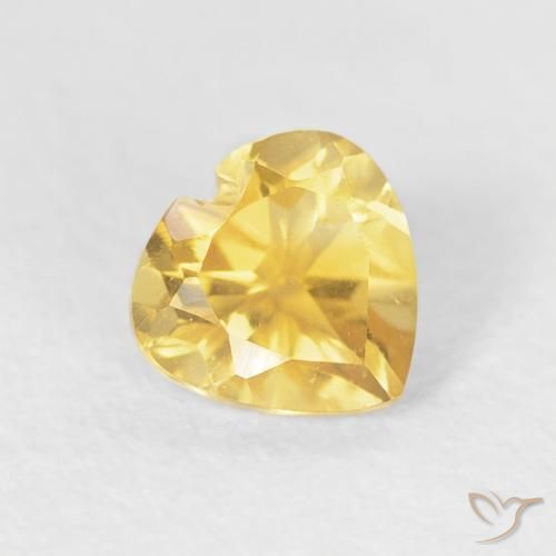 Citrino ouro brilhante Natural 0.47ct, Coração, VVS-VS