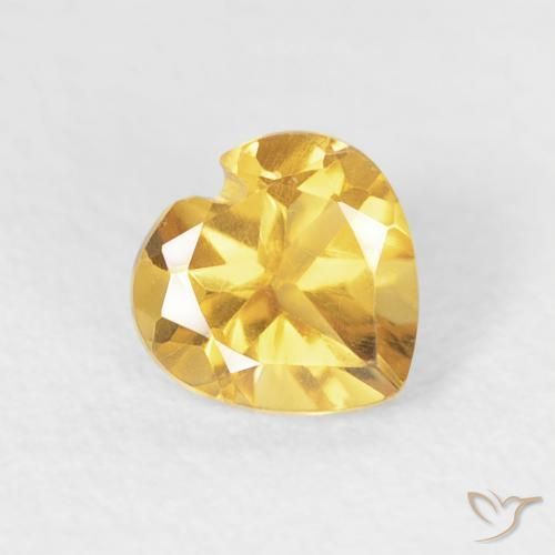 Citrino ouro brilhante Natural 0.44ct, Coração, VVS-VS