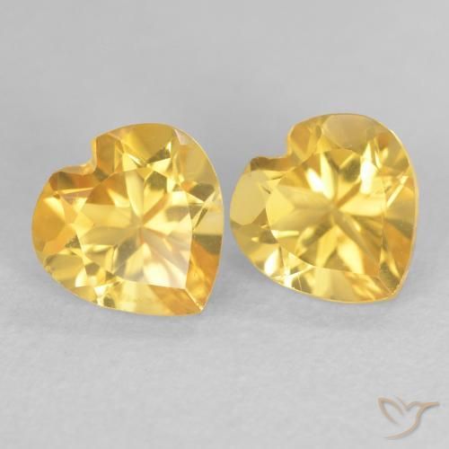 Pedras preciosas de Citrino Laranja Dourada natural de 1.58 ct, Coração, VVS