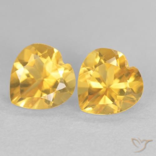 1.58ctw Natural Dourado Citrino, Coração, VVS