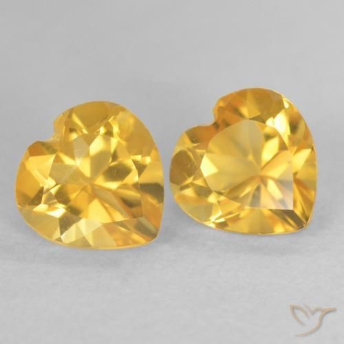 Pedras preciosas de Citrino Dourado natural de 1.58 ct, Coração, VVS