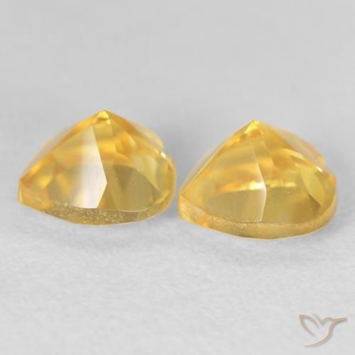 Pedras preciosas de Citrino Dourado natural de 1.58 ct, Coração, VVS