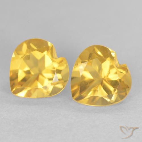 1.56ctw Natural Laranja Dourada Citrino, Coração, VVS