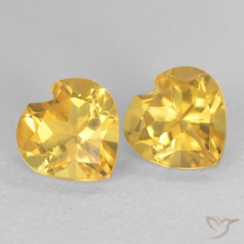 Pedras preciosas de Citrino Laranja Dourada natural de 1.56 ct, Coração, VVS