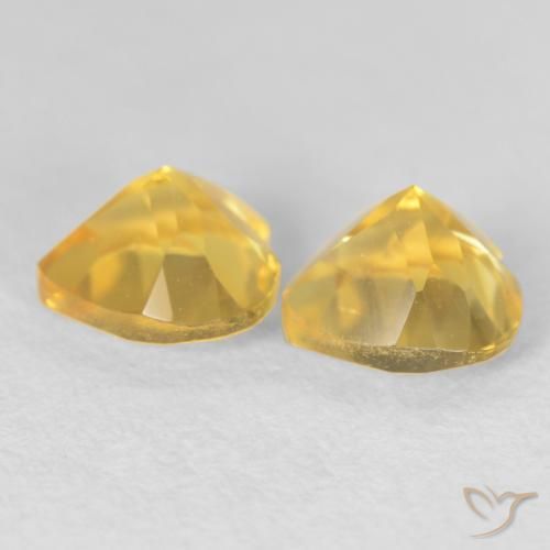 Pedras preciosas de Citrino Laranja Dourada natural de 1.56 ct, Coração, VVS