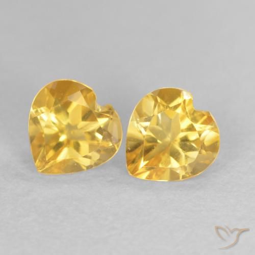 0.90ctw Natural Dourado Citrino, Coração, VVS-VS