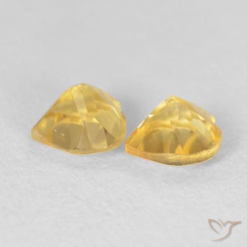 Pedras preciosas de Citrino Dourado natural de 0.90 ct, Coração, VVS-VS