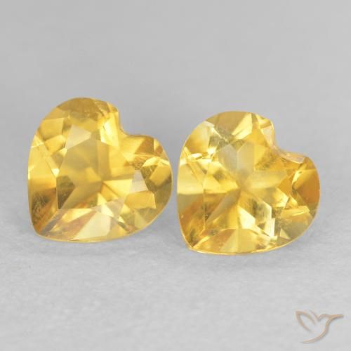 1.45ctw Natural Laranja Dourada Citrino, Coração, VVS-VS