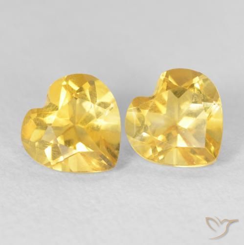 Pedras preciosas de Citrino Laranja Dourada natural de 1.45 ct, Coração, VVS-VS