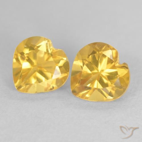 1.69ctw Natural Dourado médio Citrino, Coração, VVS-VS