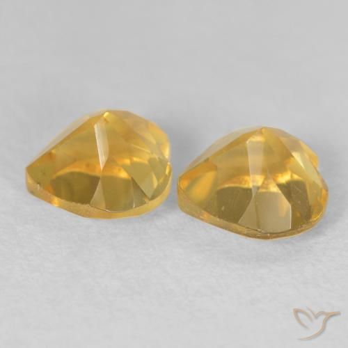 Pedras preciosas de Citrino Dourado médio natural de 1.69 ct, Coração, VVS-VS
