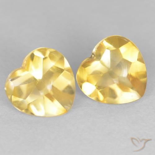 Pedras preciosas de Citrino Laranja Dourada natural de 1.60 ct, Coração, Transparente