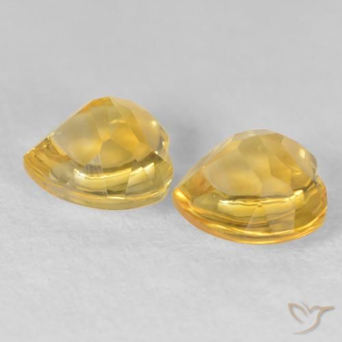 Pedras preciosas de Citrino Laranja Dourada natural de 1.60 ct, Coração, Transparente