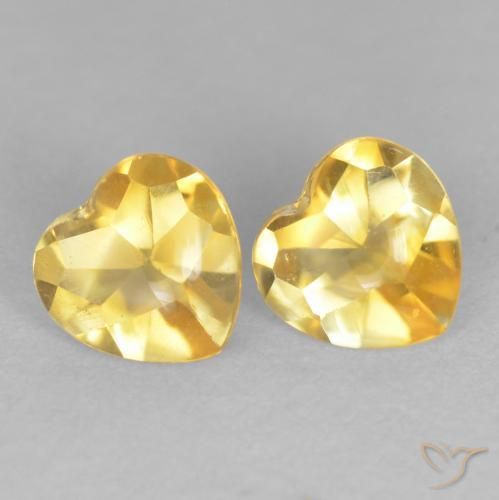Pedras preciosas de Citrino Laranja Dourada natural de 1.65 ct, Coração, Transparente