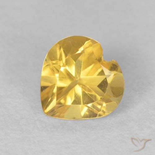 0.45ct Natural Dourado médio Citrino, Coração, VVS-VS